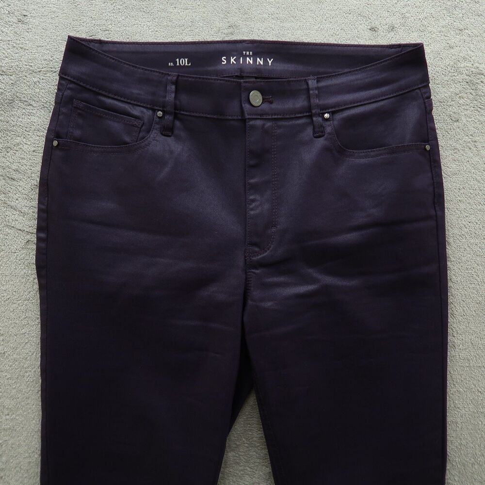 WHBM Jeans Women's Size 10L Purple High-Rise Skinny Coated Micro Jean 31" Inseam - Picture 13 of 16